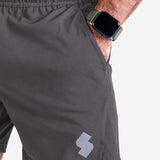 Black 5 inch sports running gym shorts by KAF