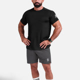 Black 5 inch sports running gym shorts by KAF