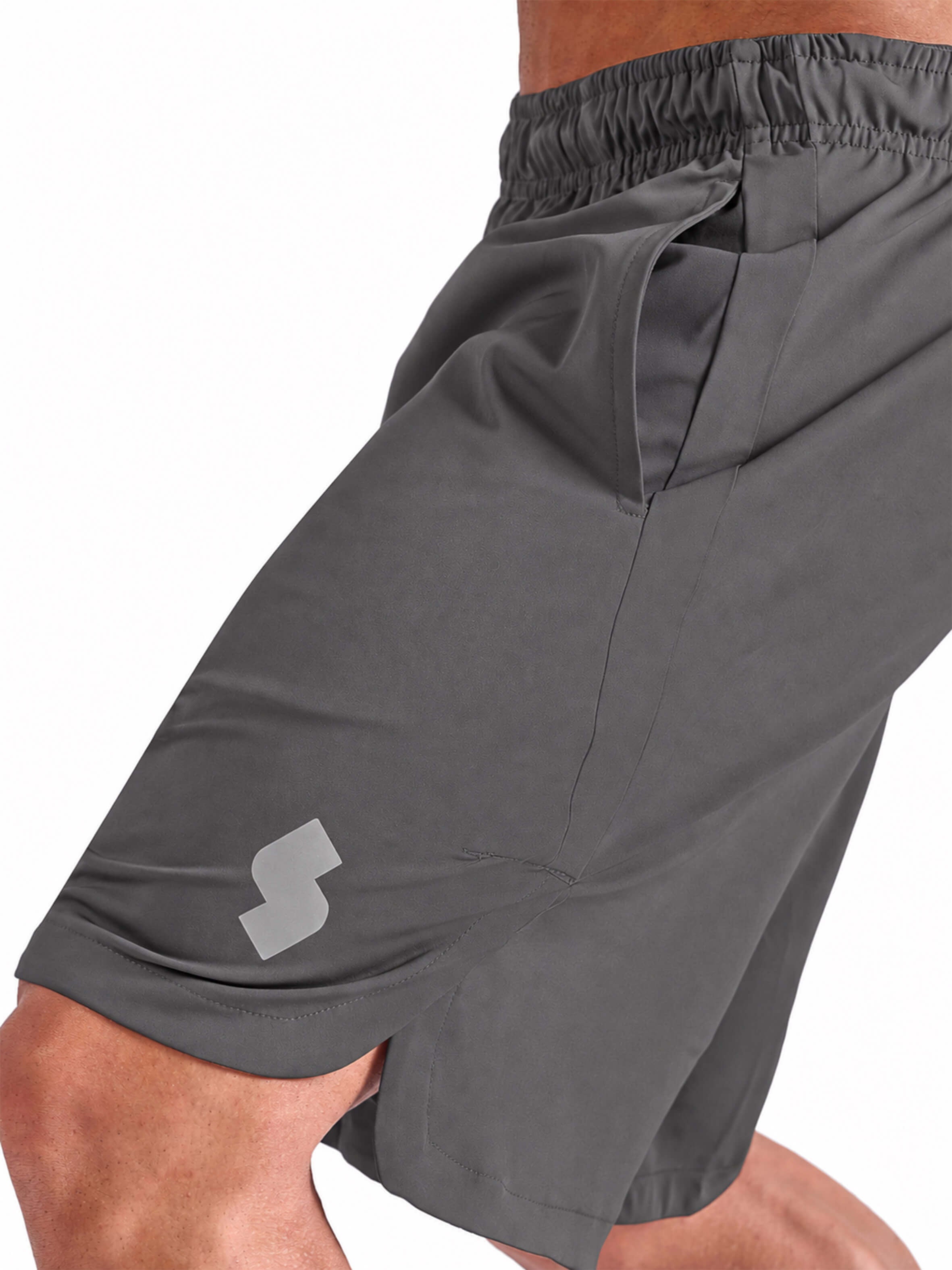 Gray 7 inch sports Gym shorts by KAF