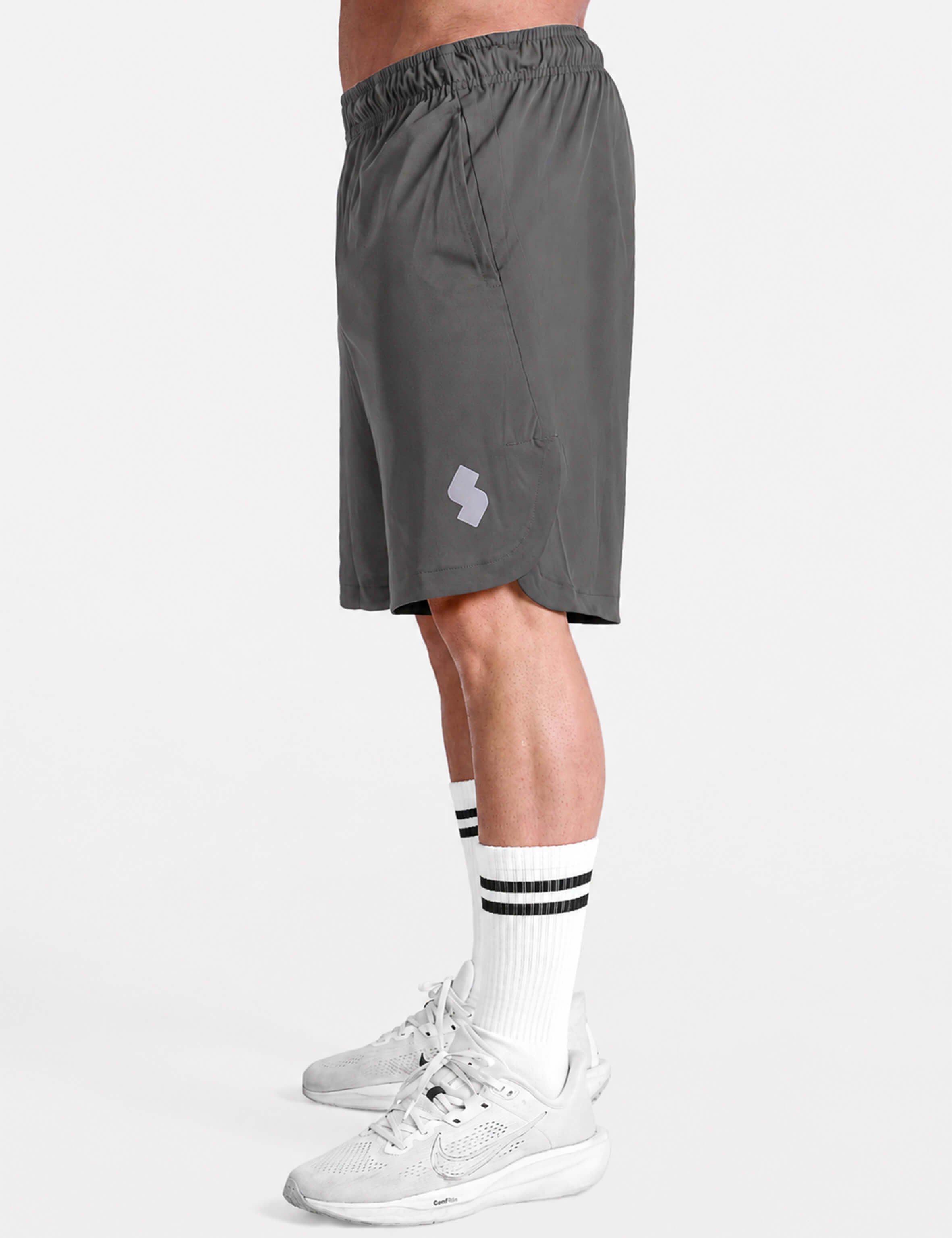 Gray 7 inch sports Gym shorts by KAF