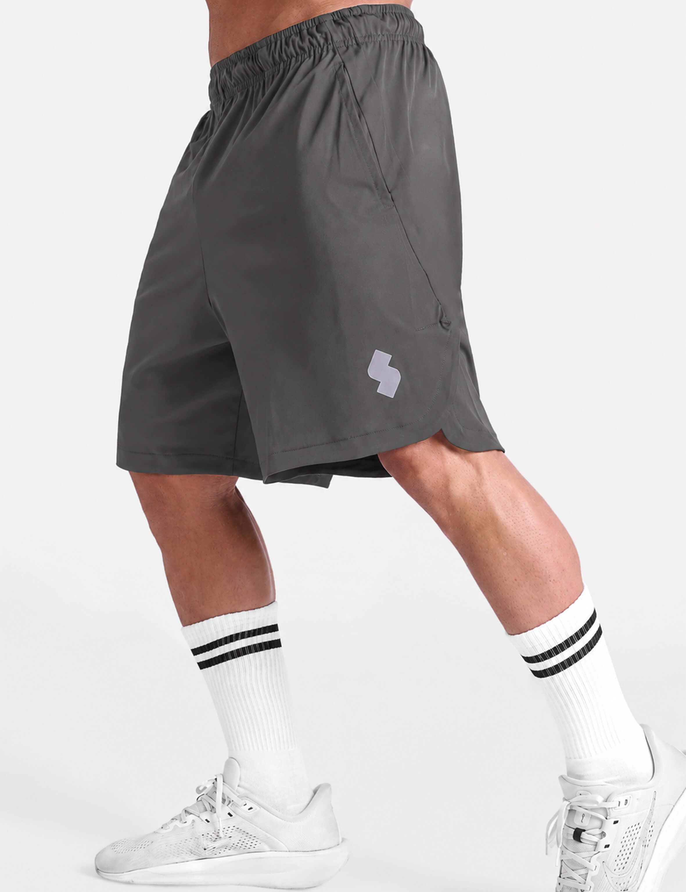 Gray 7 inch sports Gym shorts by KAF