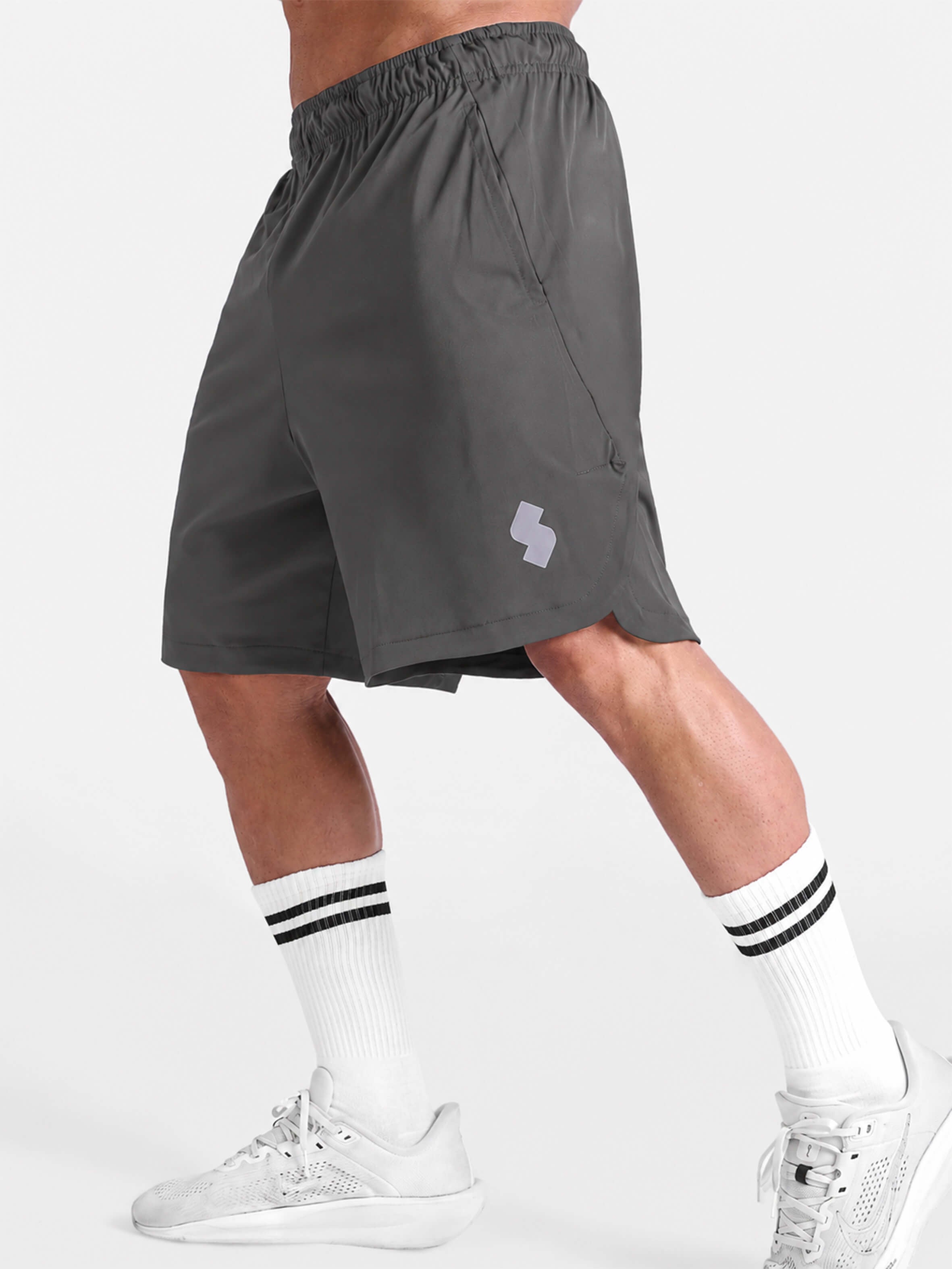 Gray 7 inch sports Gym shorts by KAF