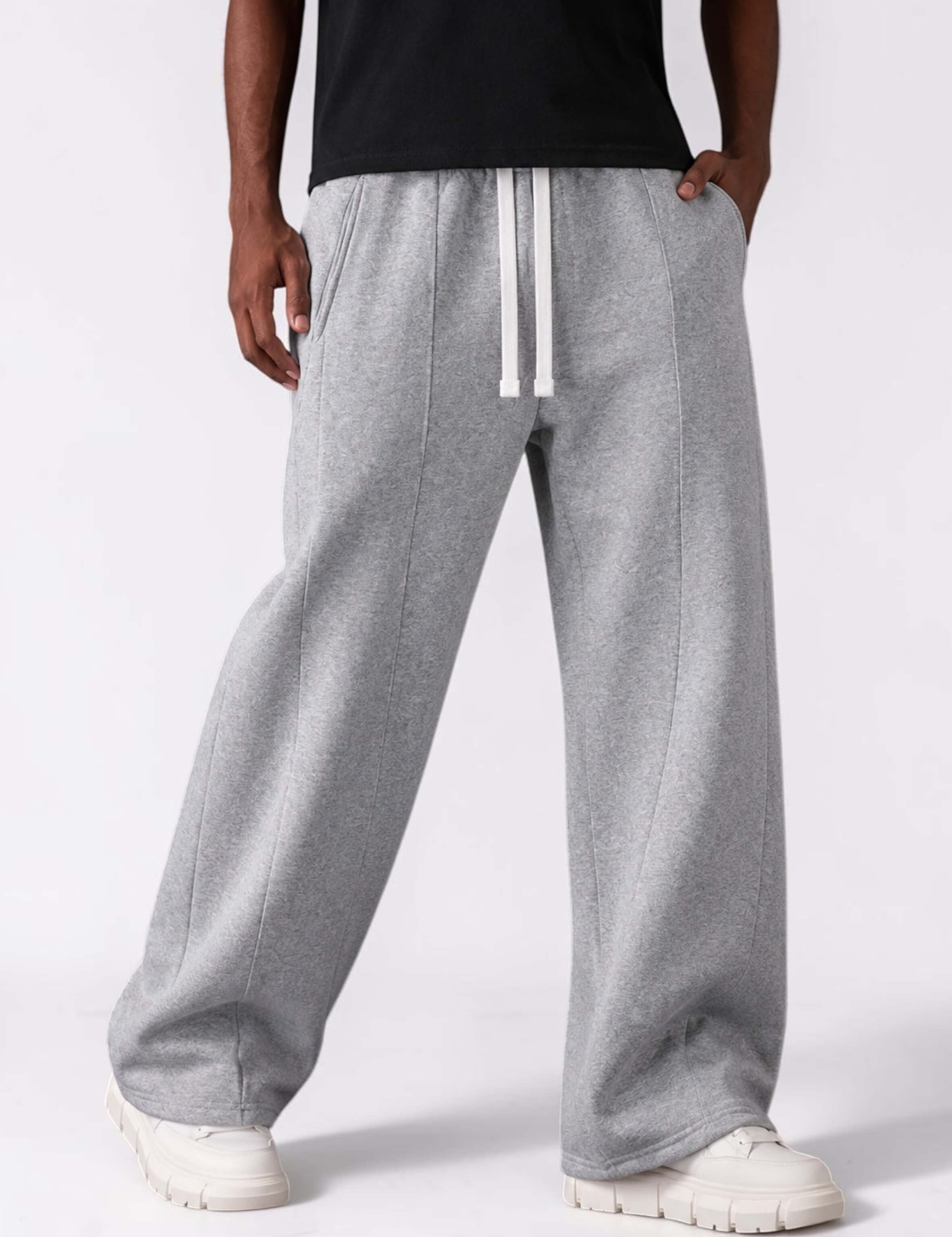 Men & Unisex Heather Gray Wide-Leg Cotton Pants by KAF