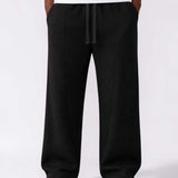 Men & Unisex Black Wide-Leg Cotton Pants by KAF