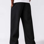 Men & Unisex Black Wide-Leg Cotton Pants by KAF