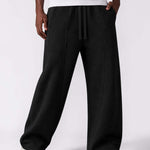 Men & Unisex Black Wide-Leg Cotton Pants by KAF