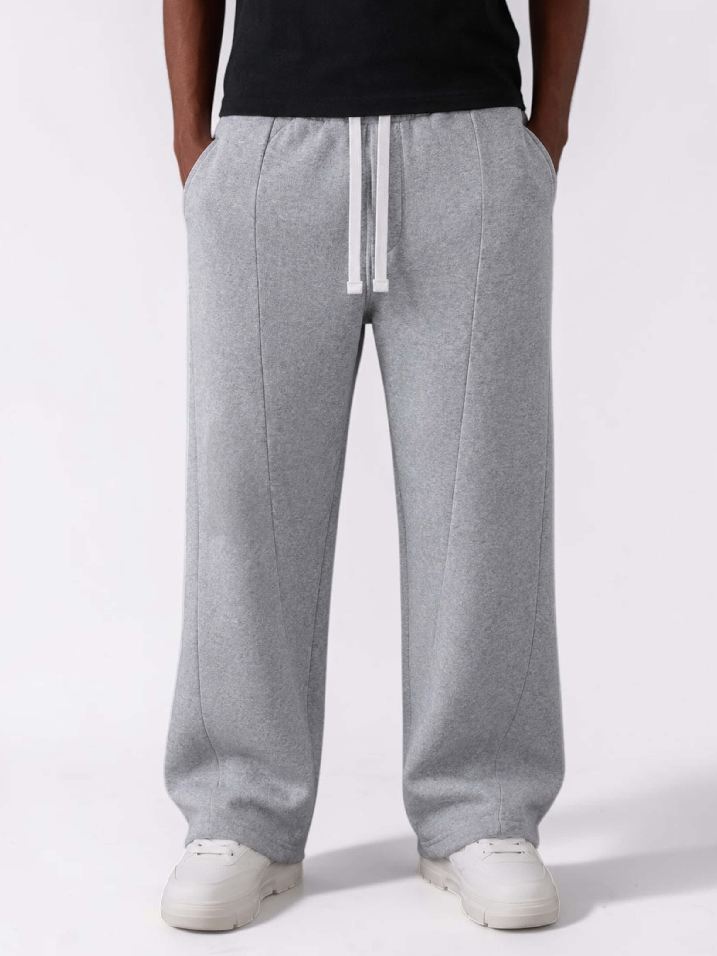 Men & Unisex Heather Gray Wide-Leg Cotton Pants by KAF