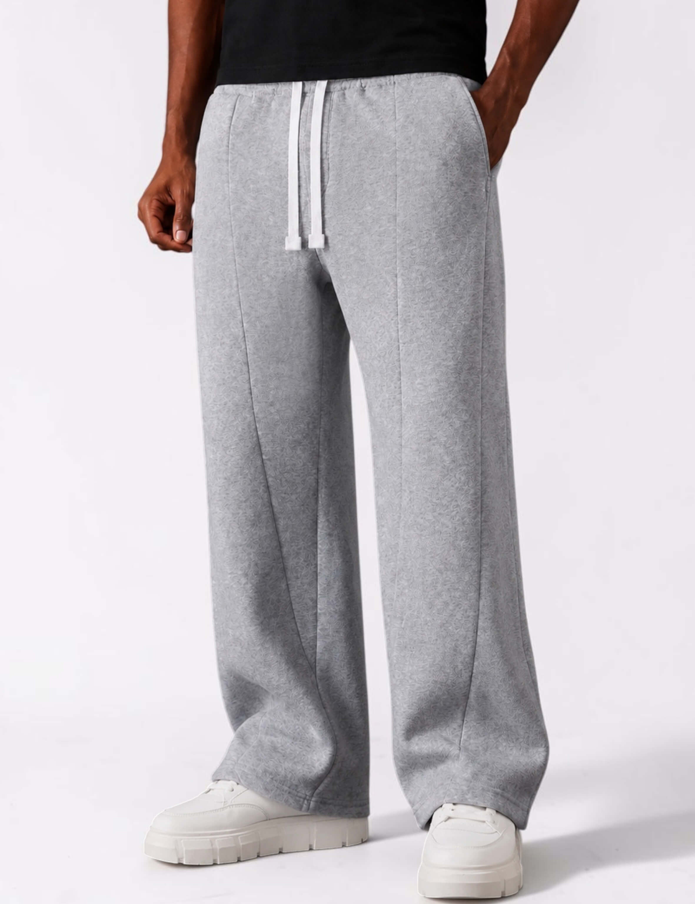 Men & Unisex Heather Gray Wide-Leg Cotton Pants by KAF