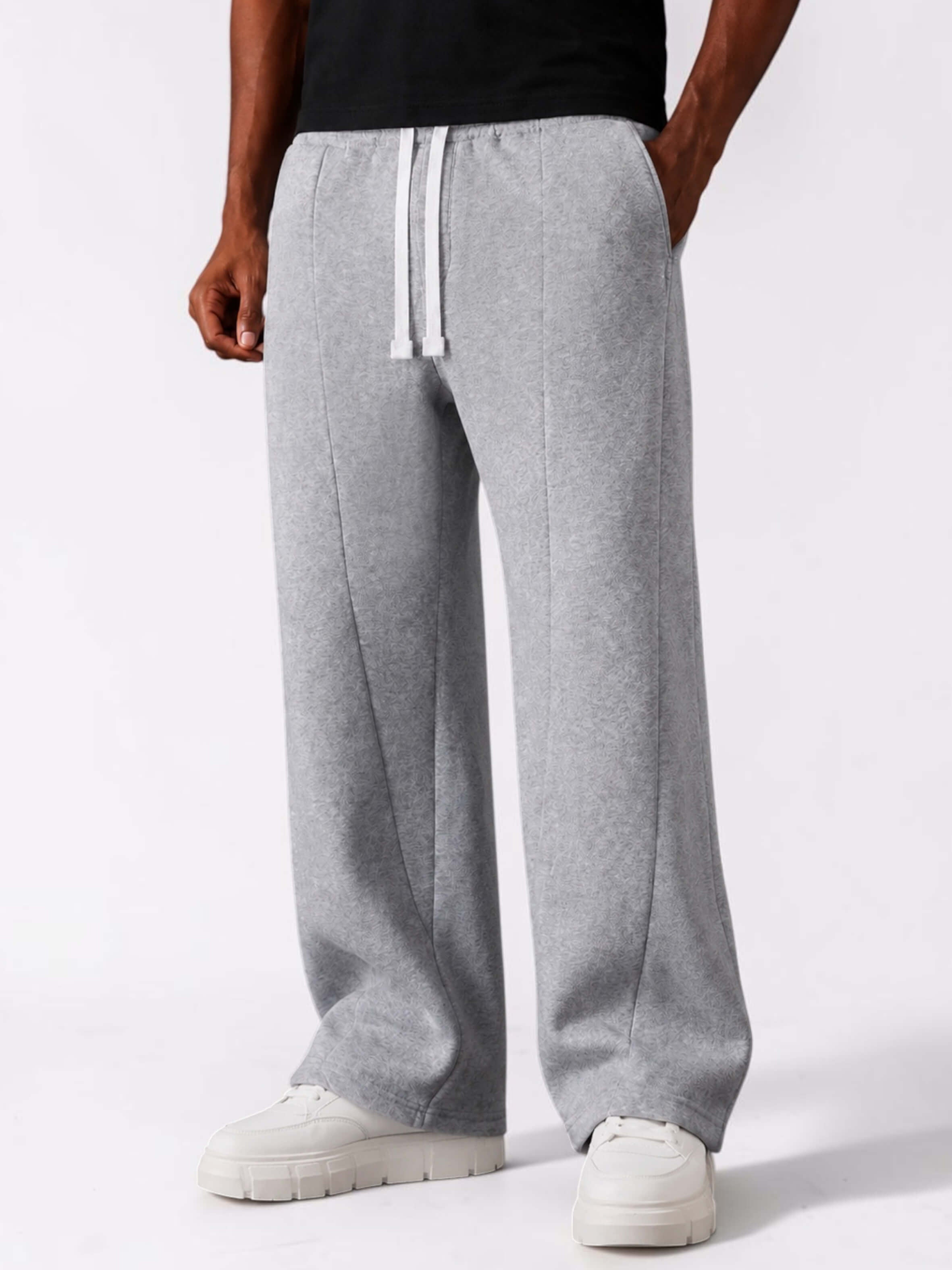Men & Unisex Heather Gray Wide-Leg Cotton Pants by KAF