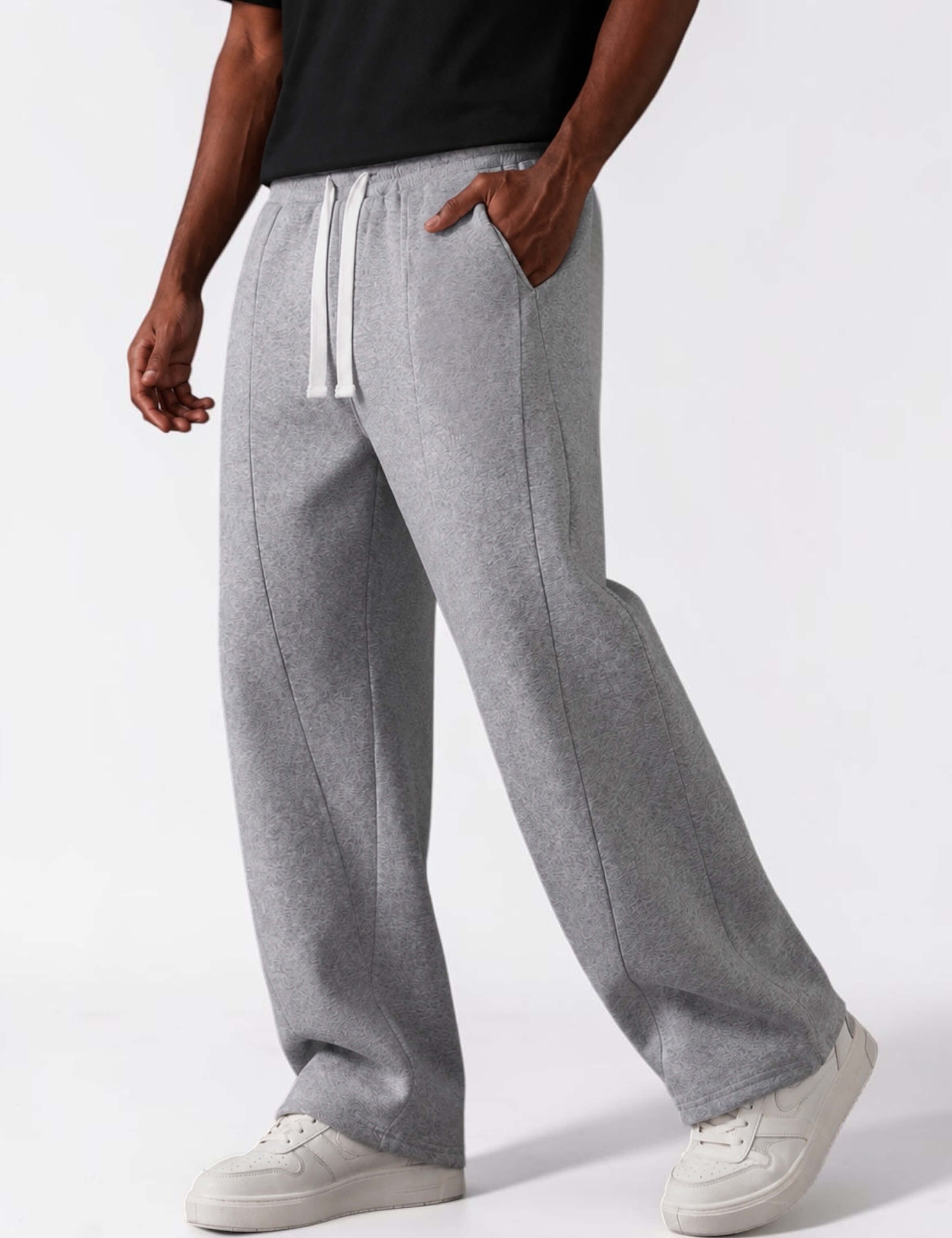 Men & Unisex Heather Gray Wide-Leg Cotton Pants by KAF