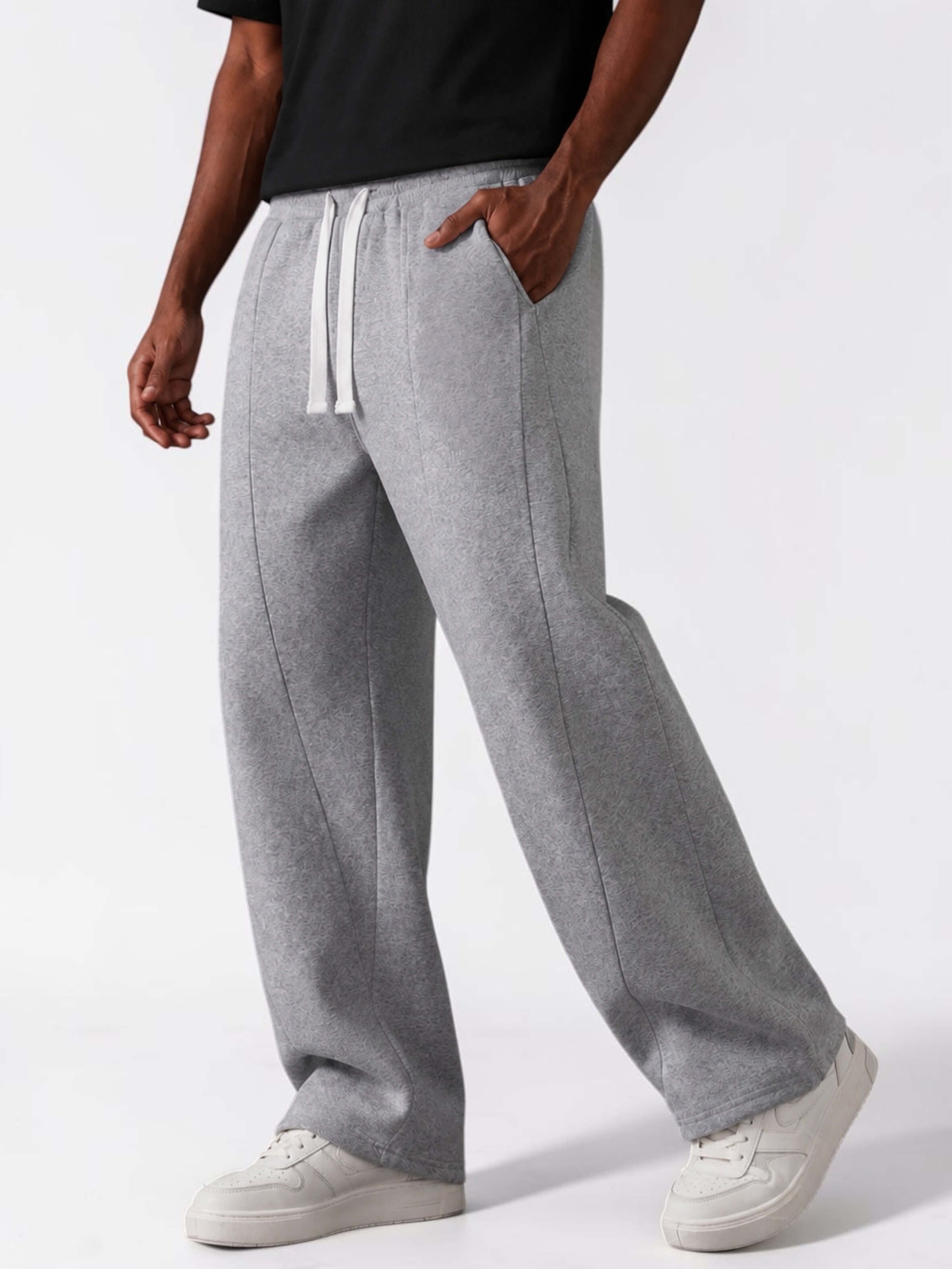 Men & Unisex Heather Gray Wide-Leg Cotton Pants by KAF