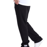 Straight Fit Cotton Sweatpants - Black
