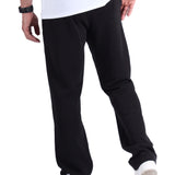 Straight Fit Cotton Sweatpants - Black