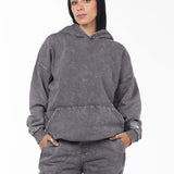 Unisex Acid Washed Oversized Hoodie - Gray