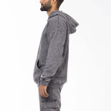 Unisex Acid Washed Oversized Hoodie - Gray