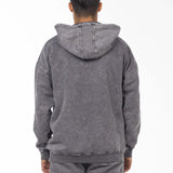 Unisex Acid Washed Oversized Hoodie - Gray