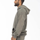 Unisex Acid Washed Oversized Hoodie - Olive