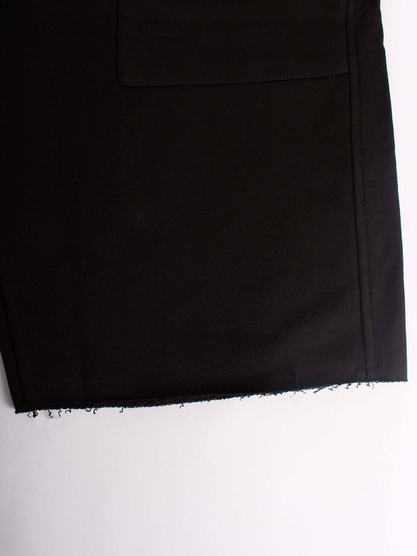 Raw Edged Cotton Sweatshorts - Black