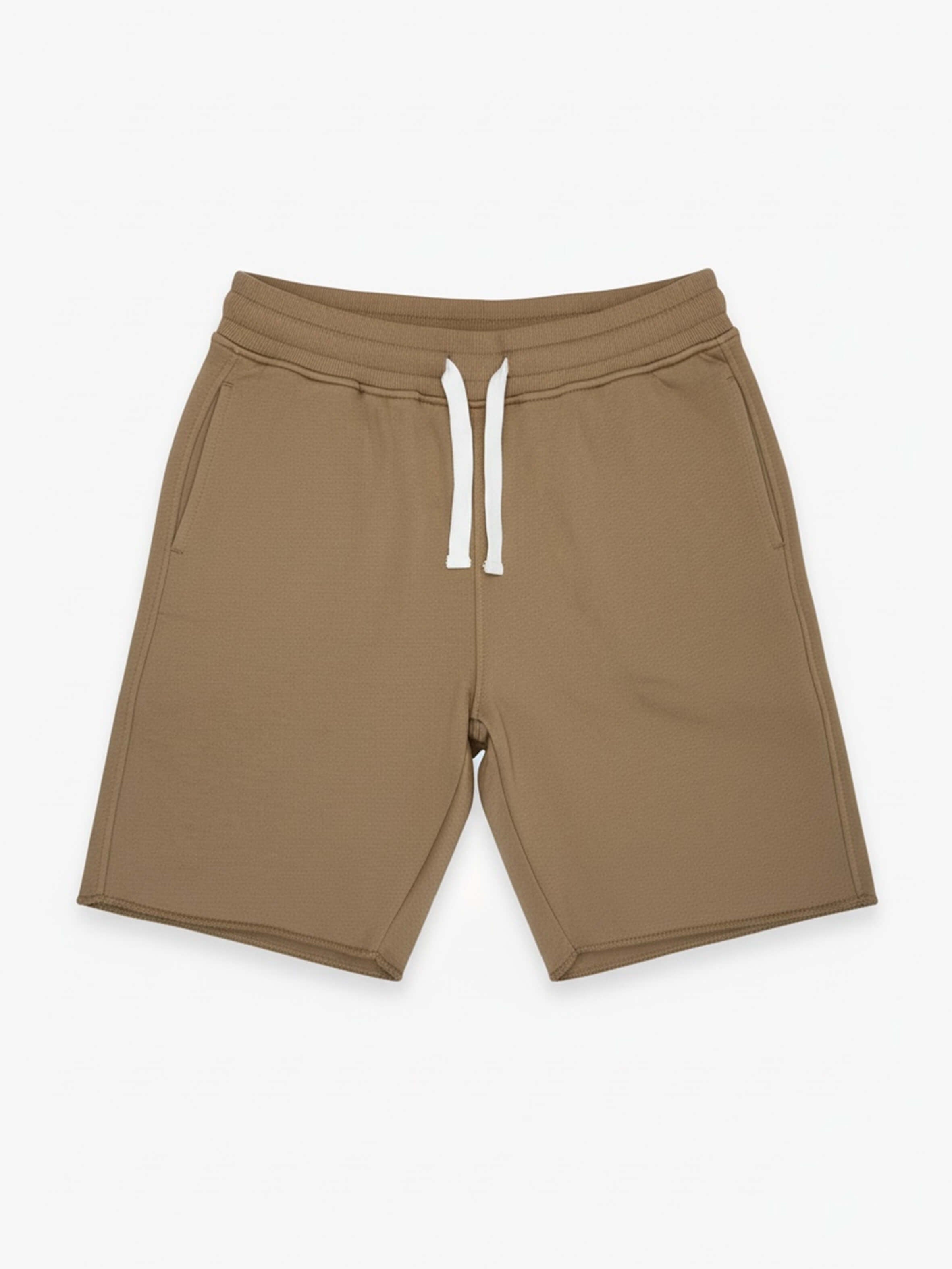 Man wearing cotton beige sweatshorts by KAF