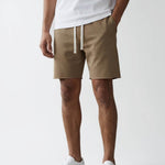 Man wearing cotton beige sweatshorts by KAF