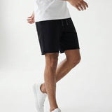 Man wearing cotton black sweatshorts by KAF