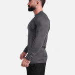 Gray long-sleeve athletic sports mma compression rash-guard shirt by KAF