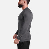 Gray long-sleeve athletic sports mma compression rash-guard shirt by KAF
