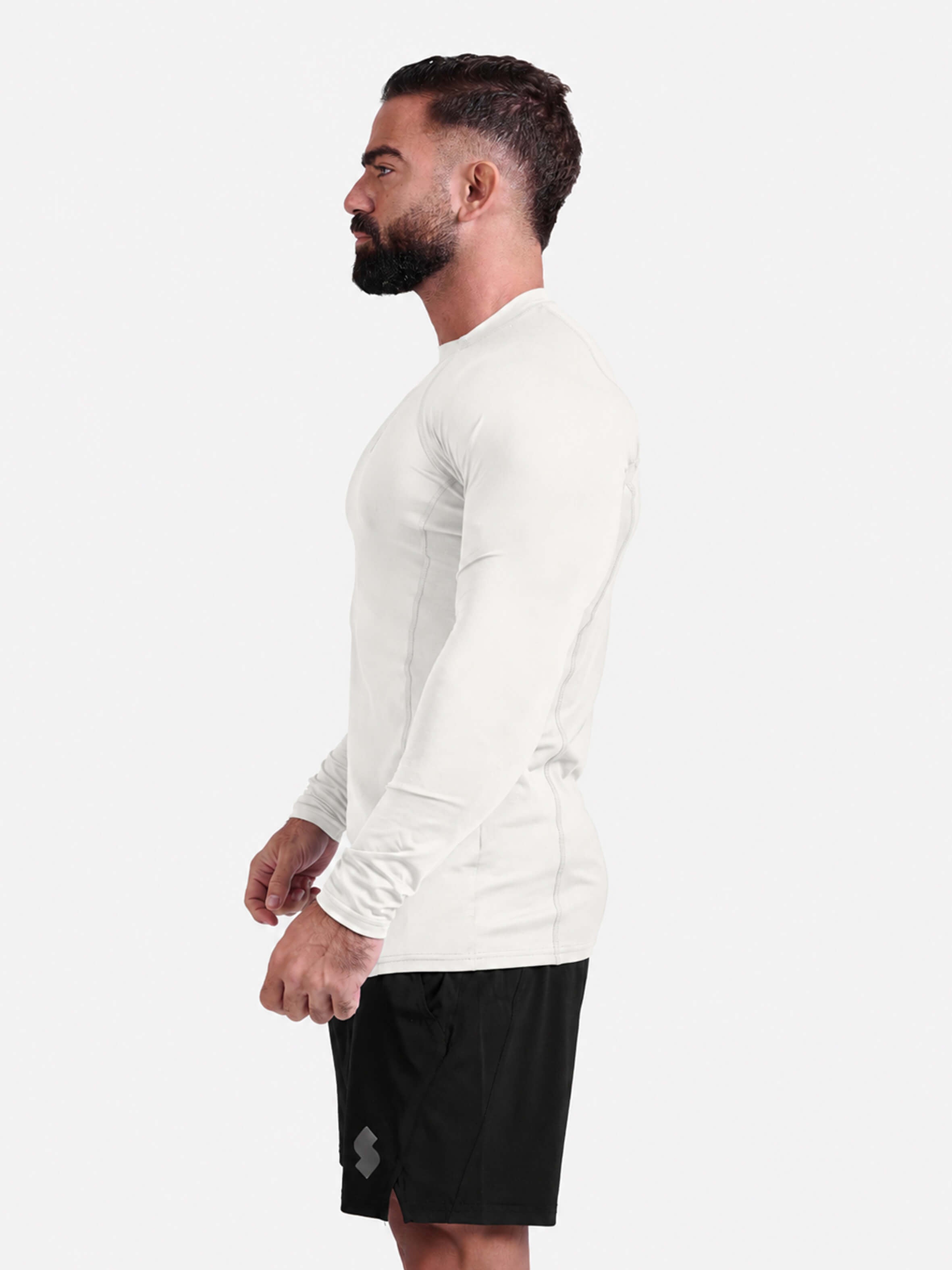 Off-White long-sleeve athletic sports mma compression rash-guard shirt by KAF