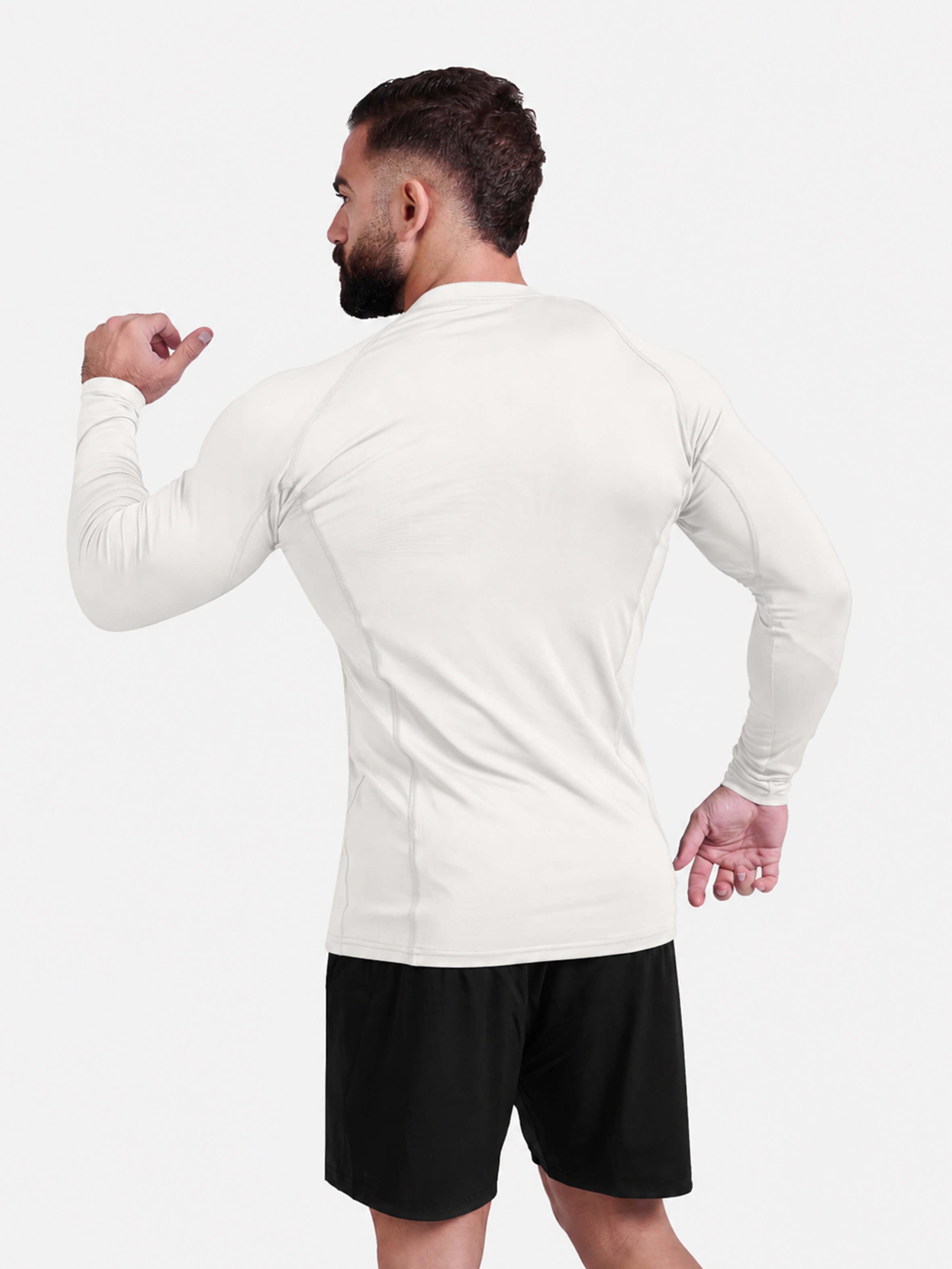 Off-White long-sleeve athletic sports mma compression rash-guard shirt by KAF