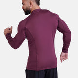 T103 Long Sleeve Hi-Dri Sports Rashguard - Burgundy