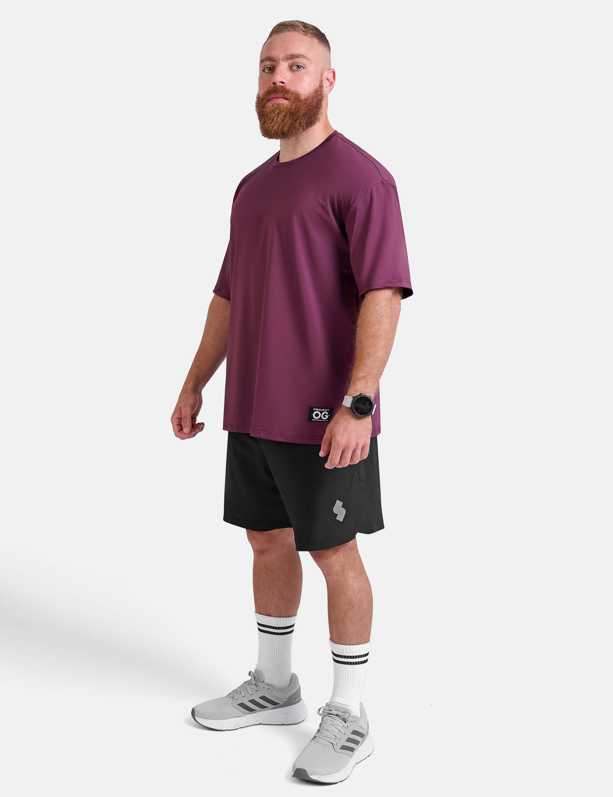 Black 7 inch sports shorts by KAF