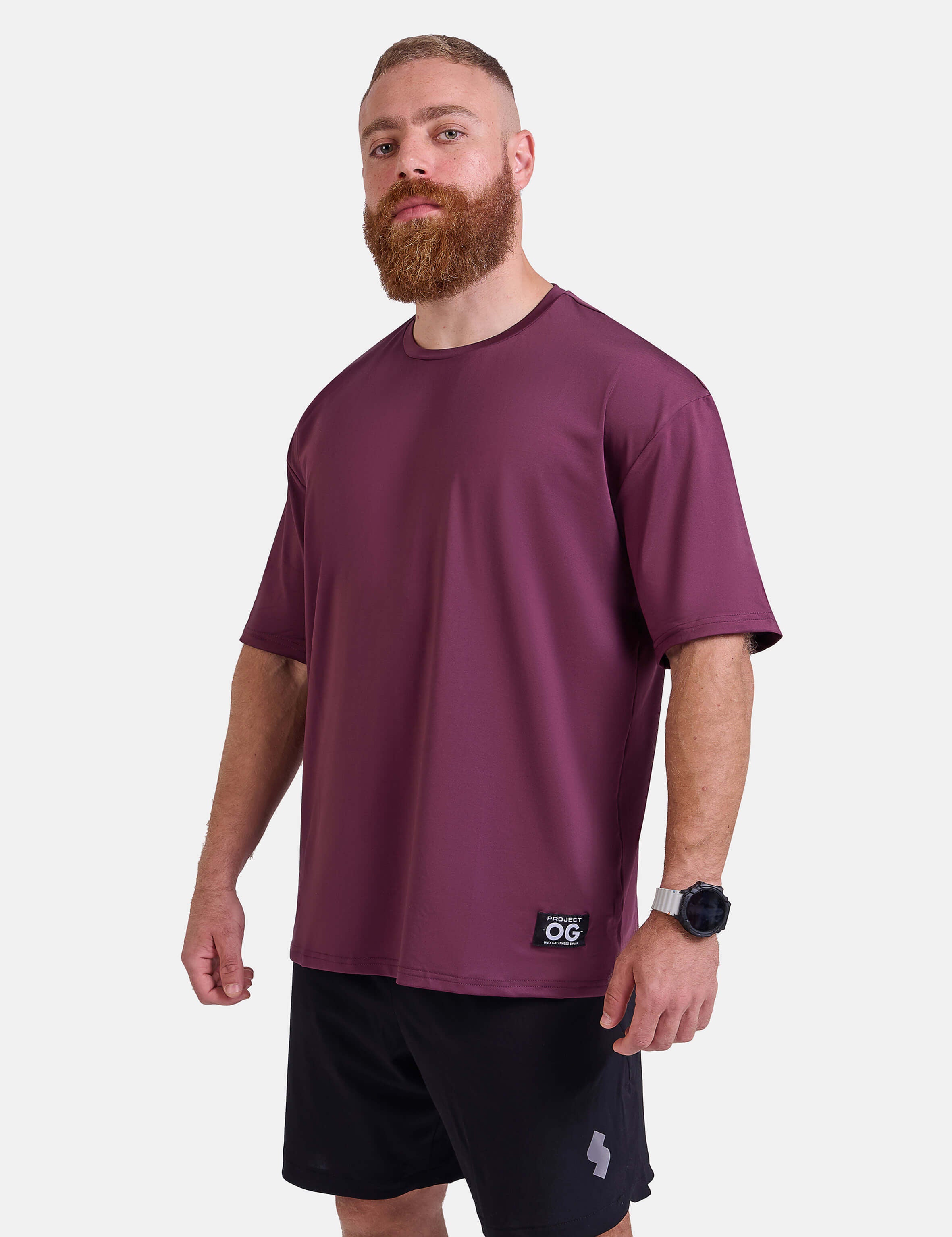 OG-BULK Oversized Hi-Dri Sports T-Shirt - Burgundy