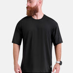 Man wearing black oversized sports & gym shirt by KAF 