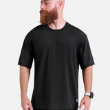 Man wearing black oversized sports & gym shirt by KAF 