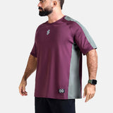 OG-FUSION Oversized Hi-Dri Sports T-Shirt - BURGUNDY