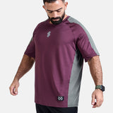 OG-FUSION Oversized Hi-Dri Sports T-Shirt - BURGUNDY