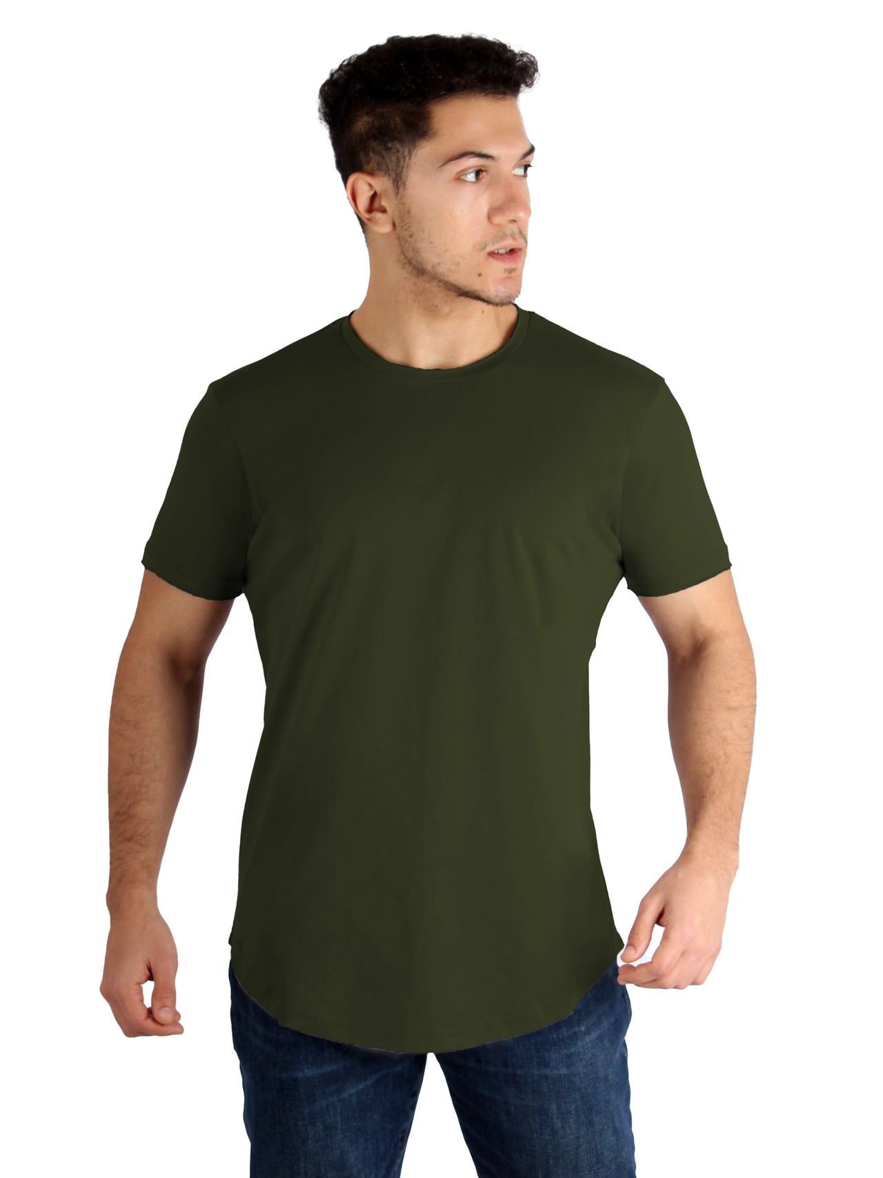 Raw-Edged Cotton T-shirt - Dark Olive