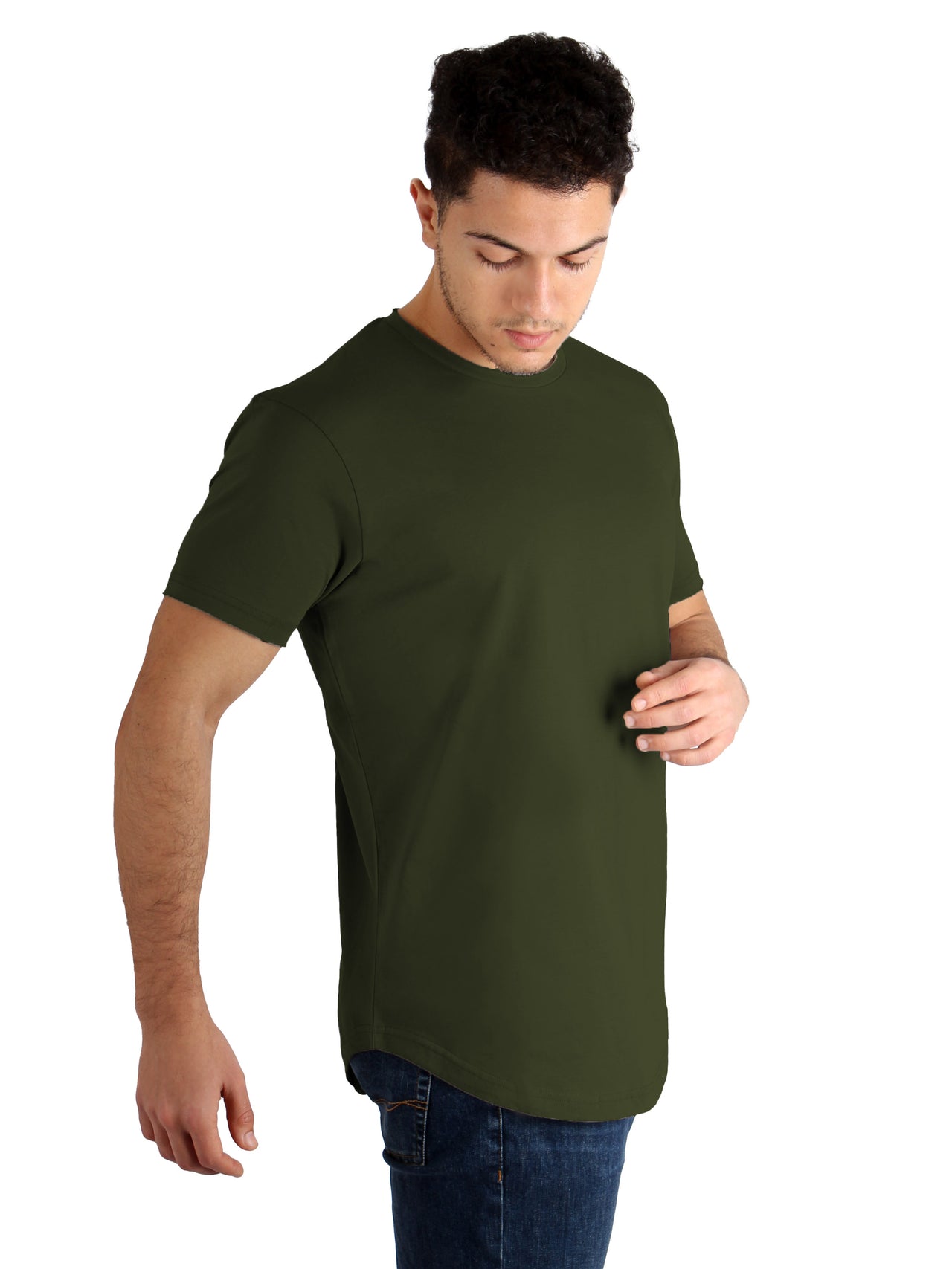 Raw-Edged Cotton T-shirt - Dark Olive