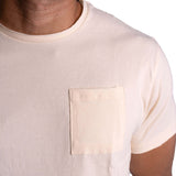 Raw-Edge Pocket Cotton T-Shirt - Off White