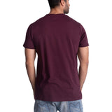 Raw-Edge Pocket Cotton T-Shirt - Aubergine