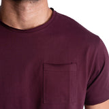 Raw-Edge Pocket Cotton T-Shirt - Aubergine