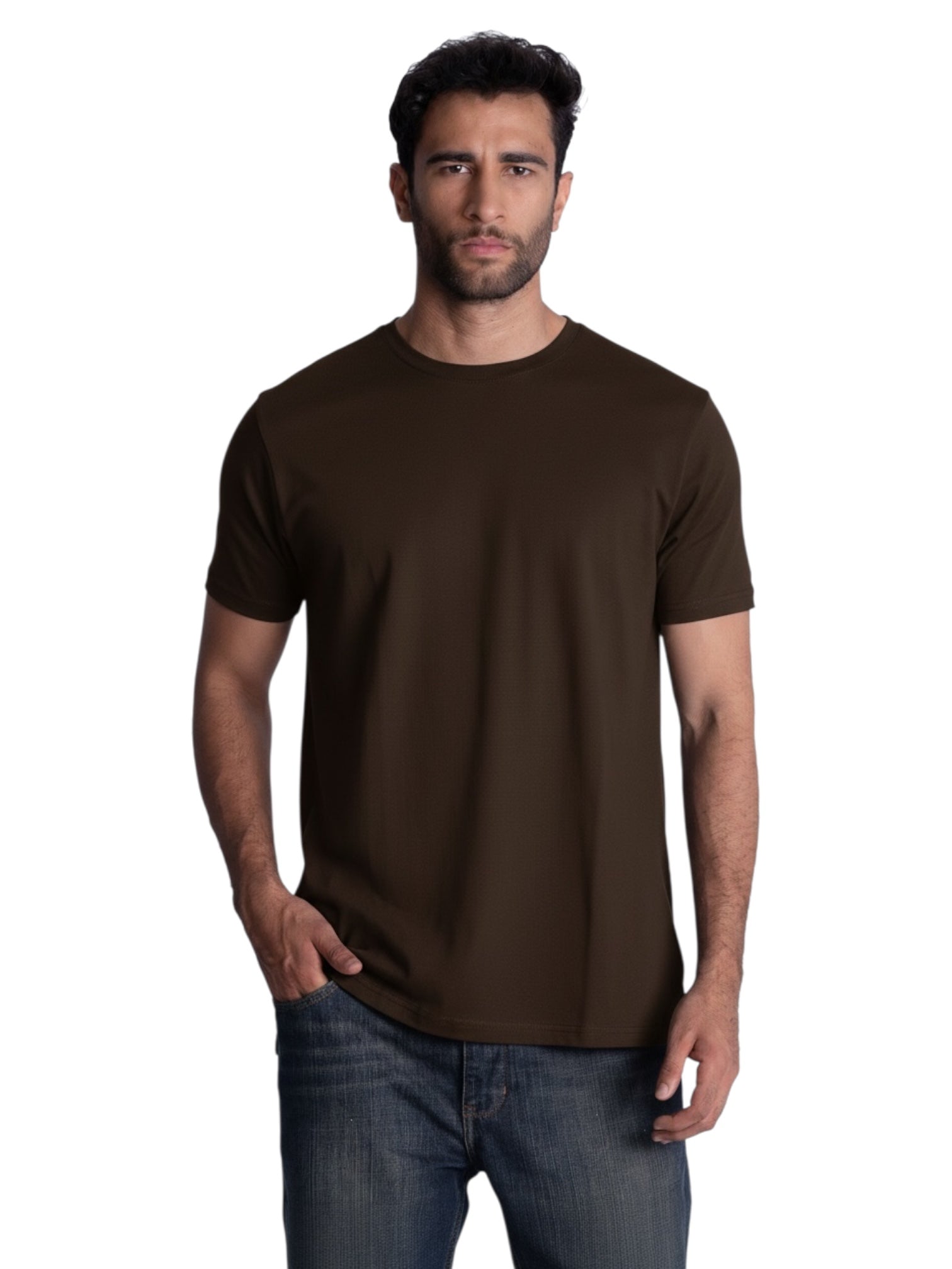 Men Premium Brown Plain Solid Cotton shirt