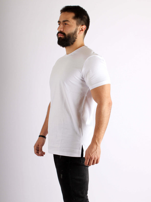 Crew Neck Cotton T-shirt - White