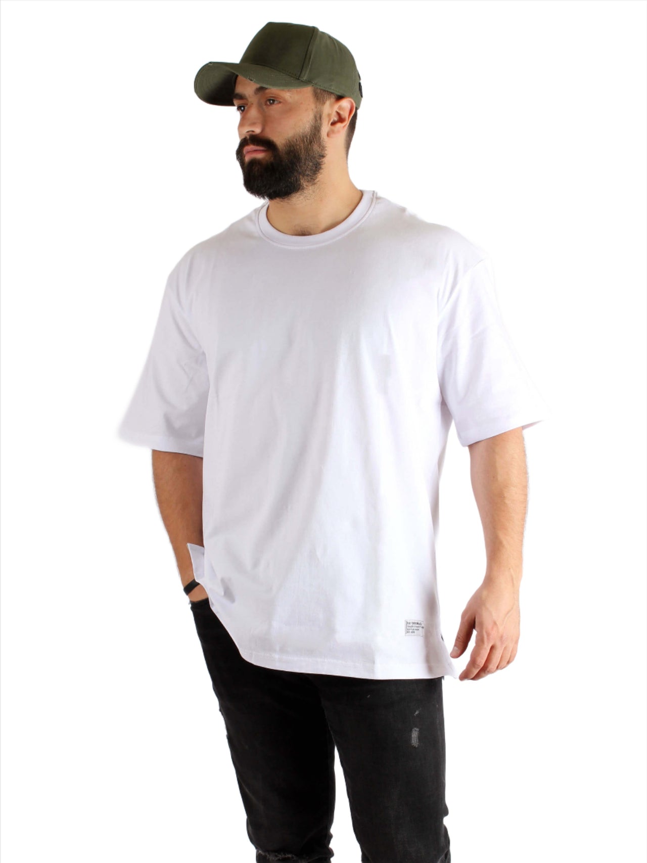 Oversized Basic Cotton T-shirt - White