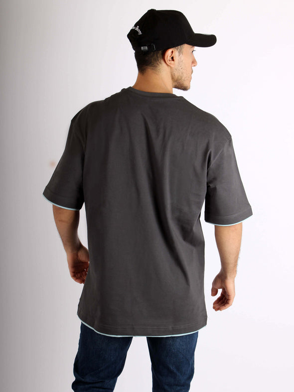 Oversized Double-Tip Pocket T-shirt - Dark Gray