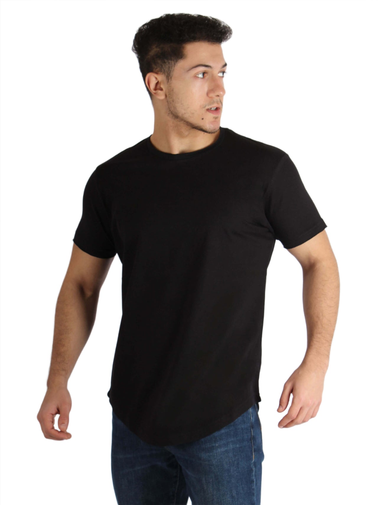 Raw-Edged Cotton T-shirt - Black