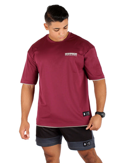 T19 Oversized Hi-Dri T-Shirt - Burgundy
