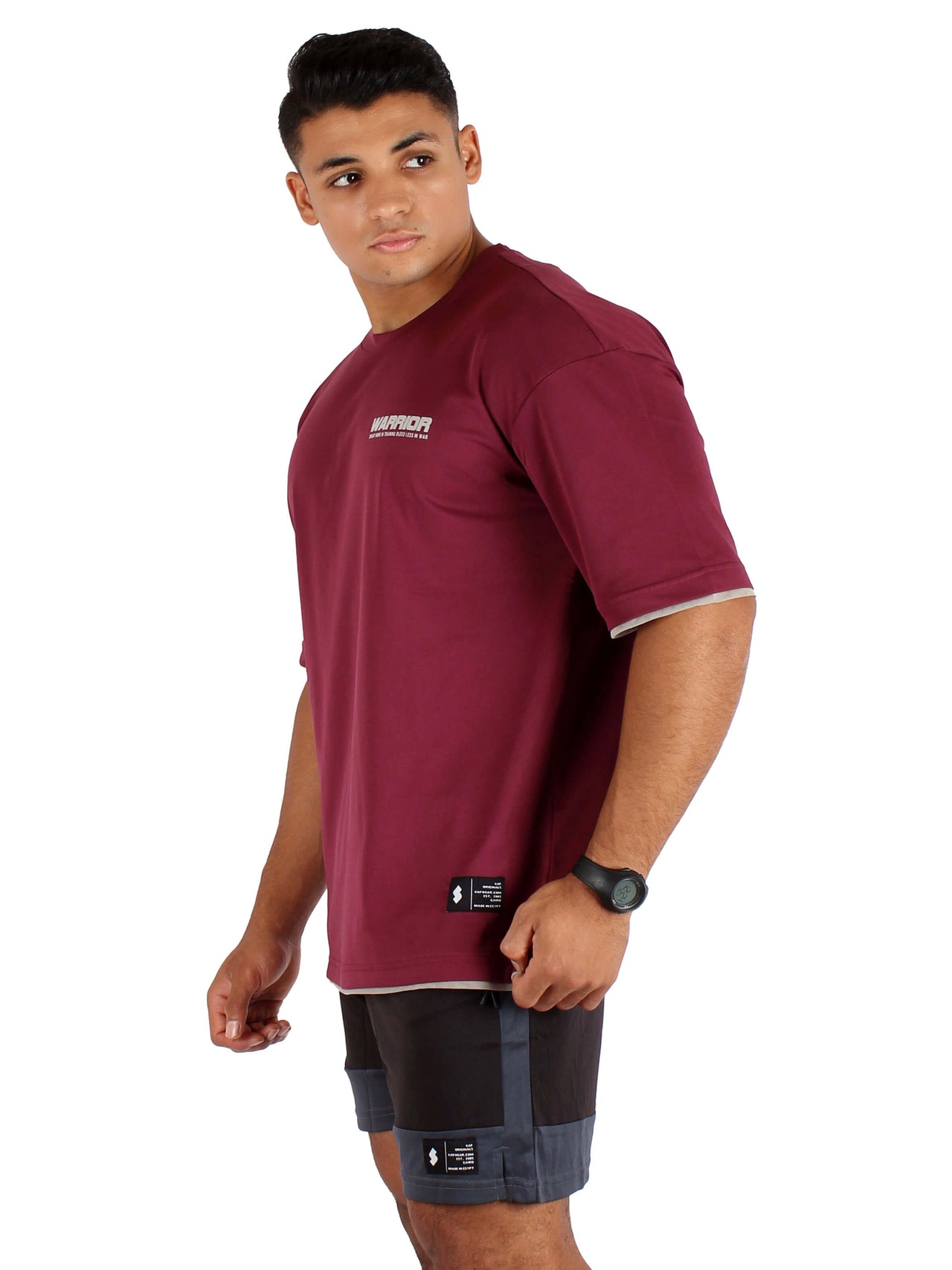 T19 Oversized Hi-Dri T-Shirt - Burgundy