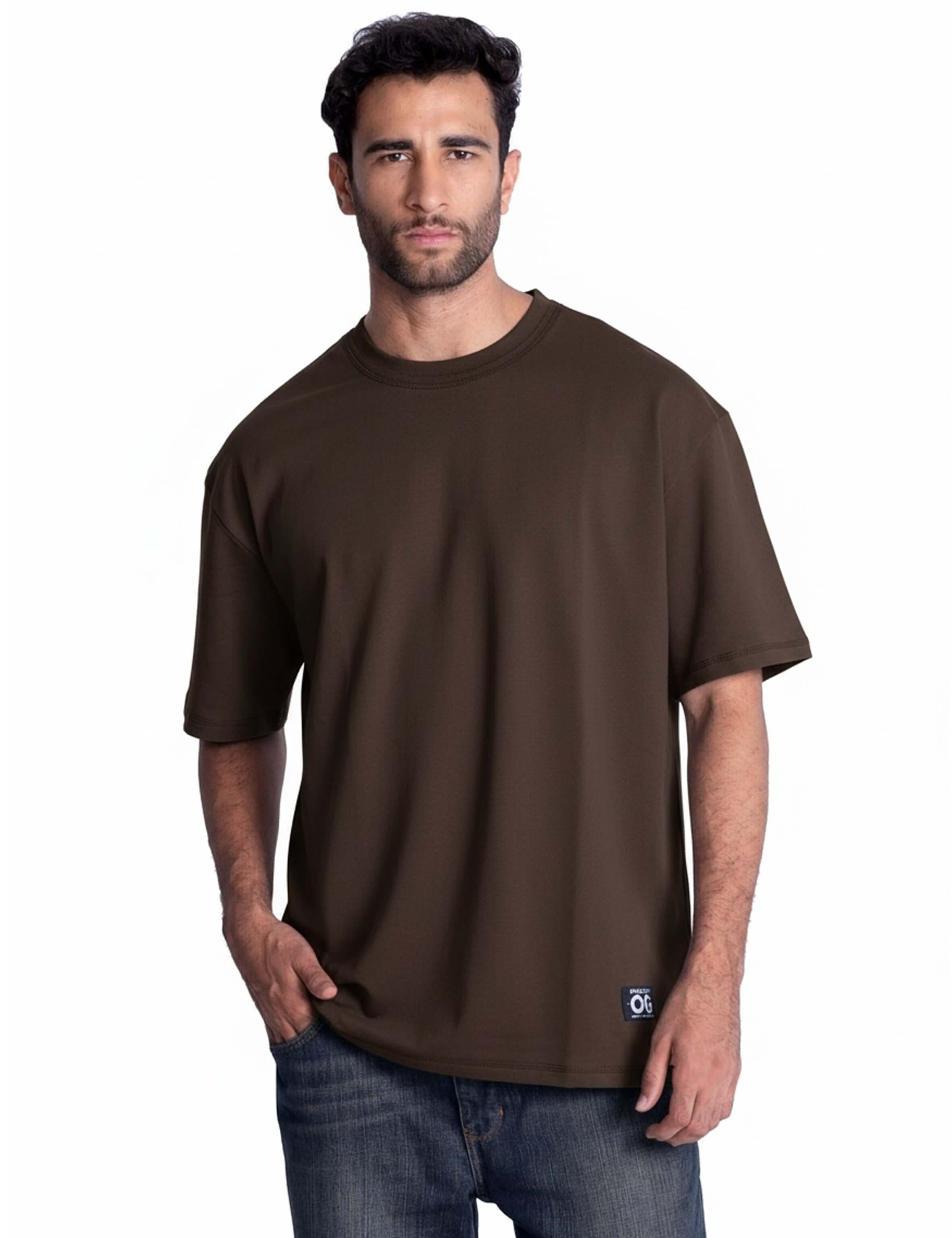 unisex men brown oversized cotton t-shirt