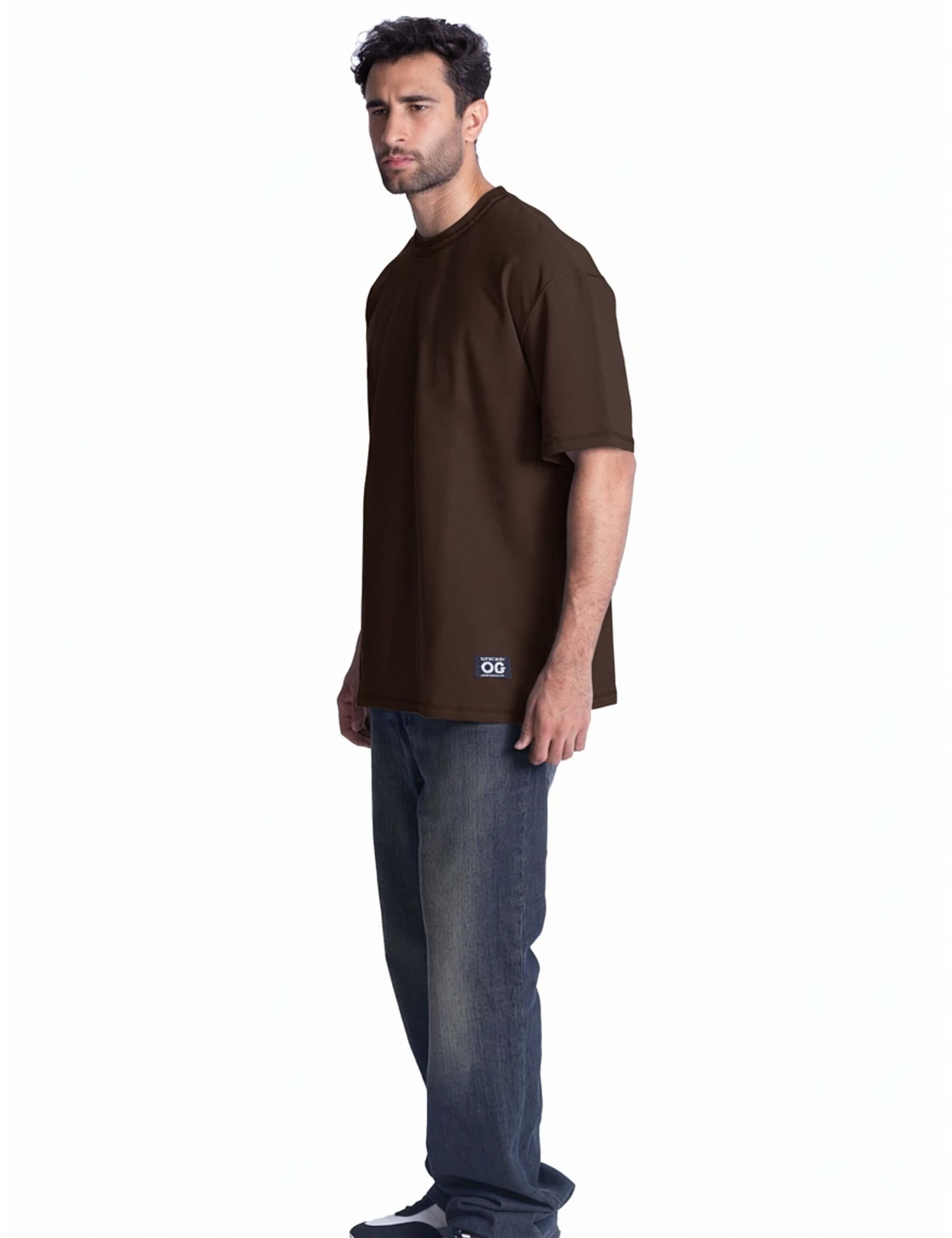 unisex men brown oversized cotton t-shirt